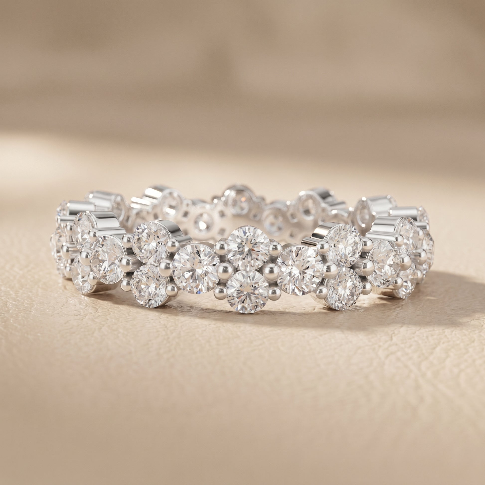 Round Cut Lab Grown Diamond Ring in Platinum