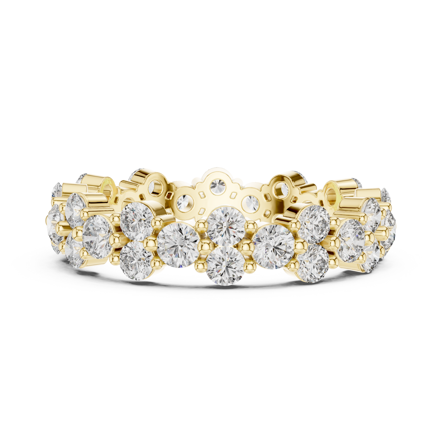 Round Cut Lab Grown Diamond Ring in Yellow Gold
