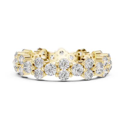 Round Cut Lab Grown Diamond Ring in Yellow Gold