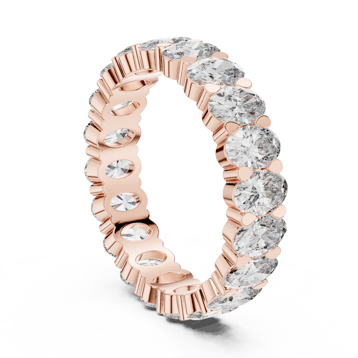 Oval Cut Lab Grown Diamond Ring in Rose Gold