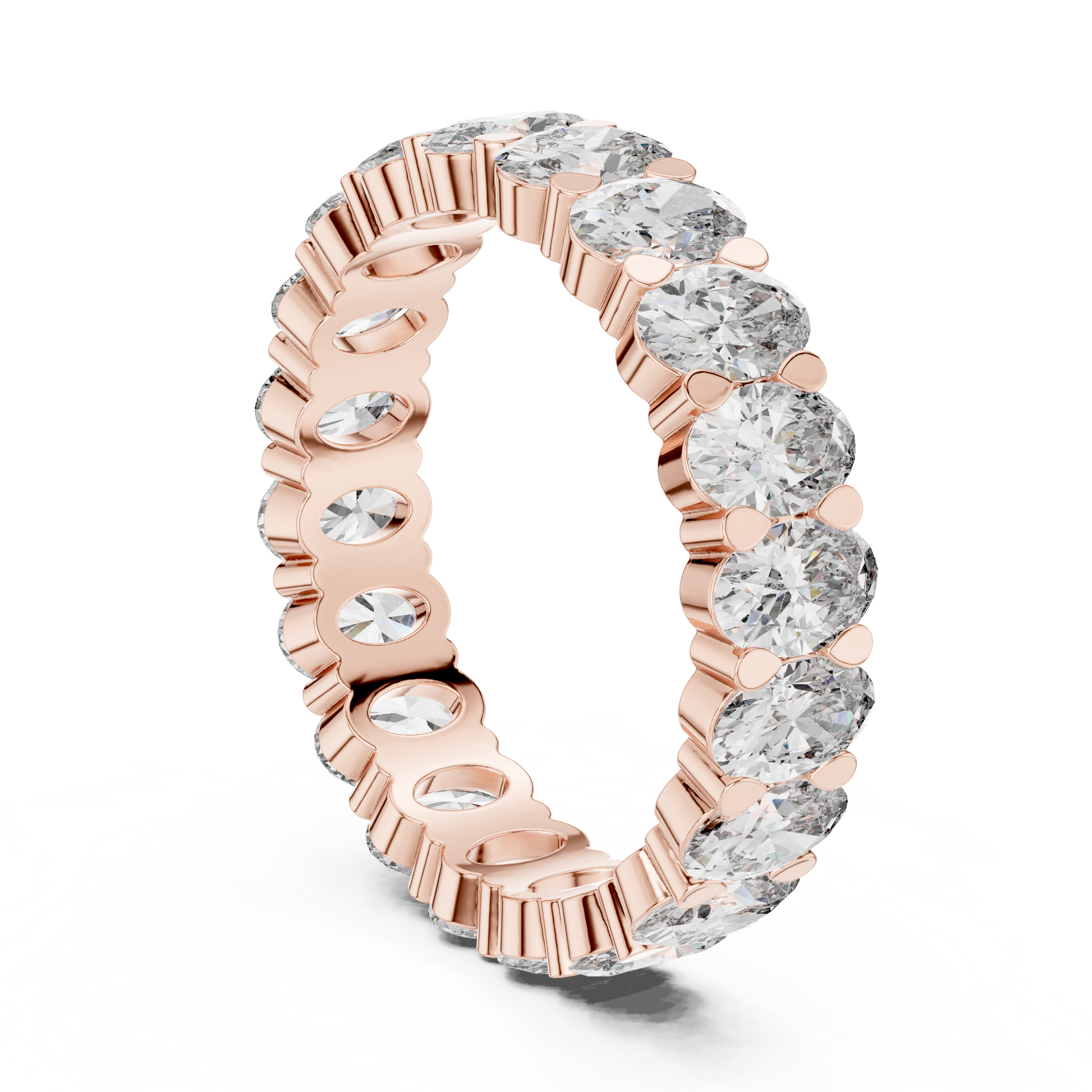 Oval Cut Lab Grown Diamond Ring in Rose Gold