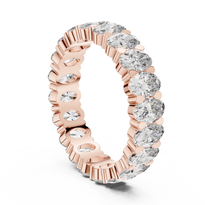 Oval Cut Lab Grown Diamond Ring in Rose Gold