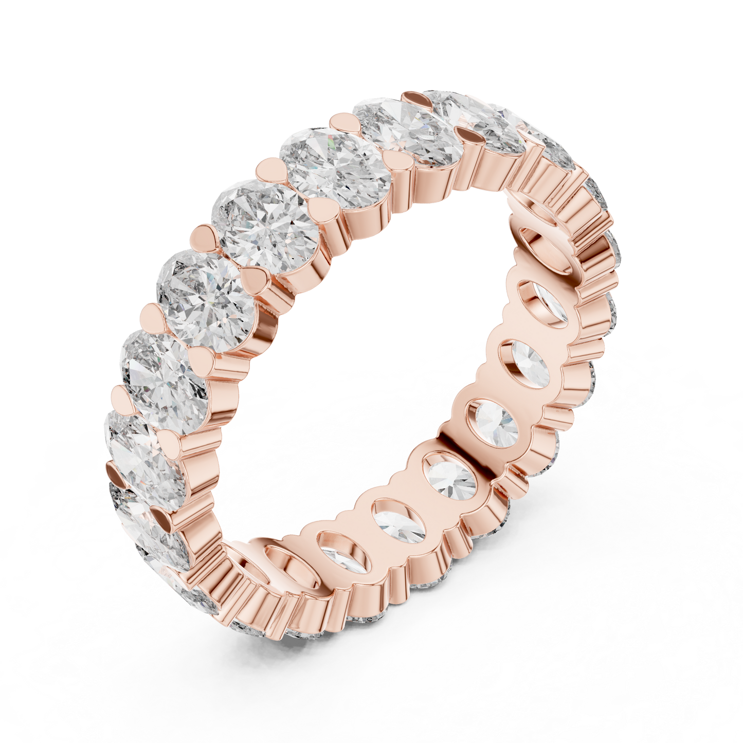 Oval Cut Lab Grown Diamond Ring in Rose Gold
