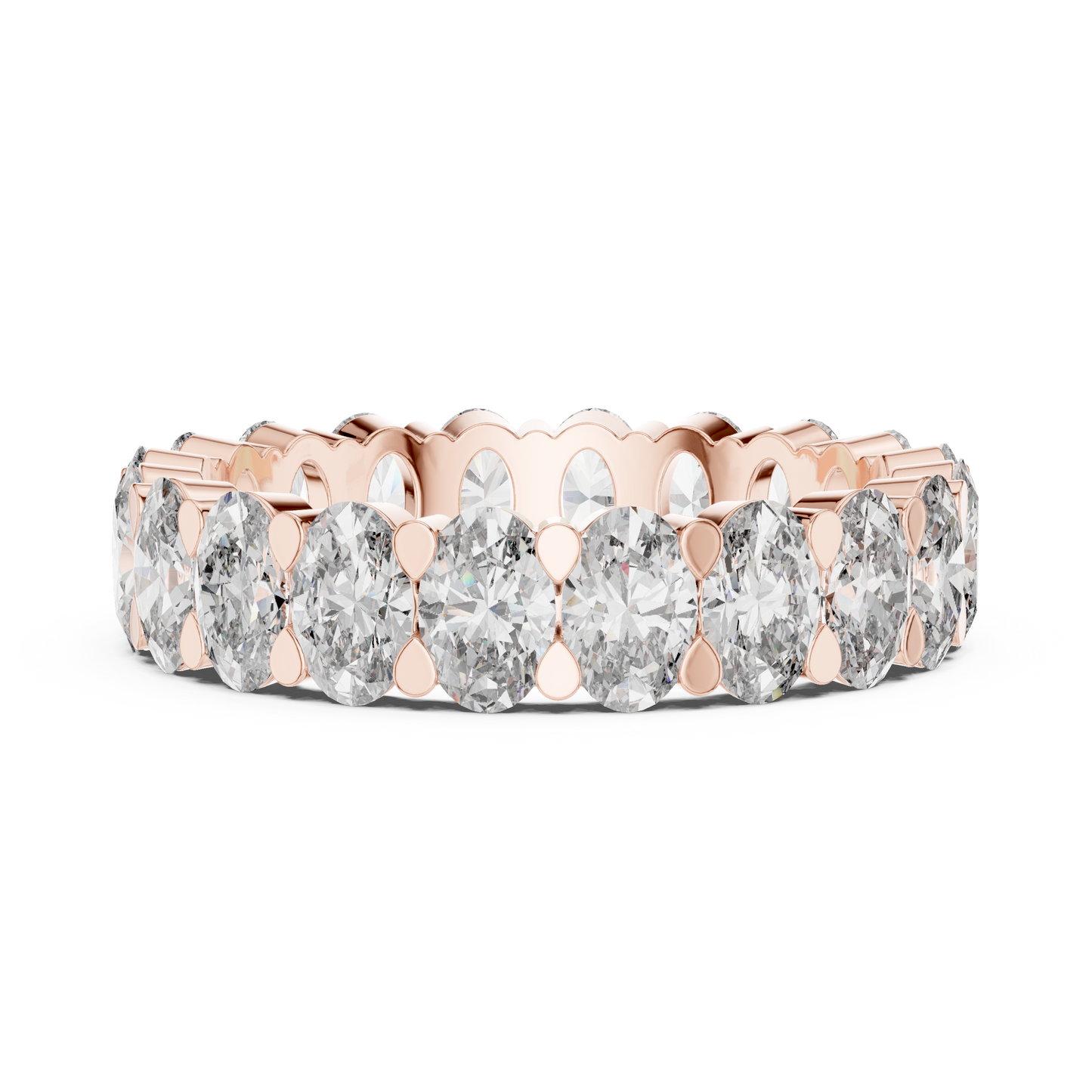 Oval Cut Lab Grown Diamond Ring in Rose Gold