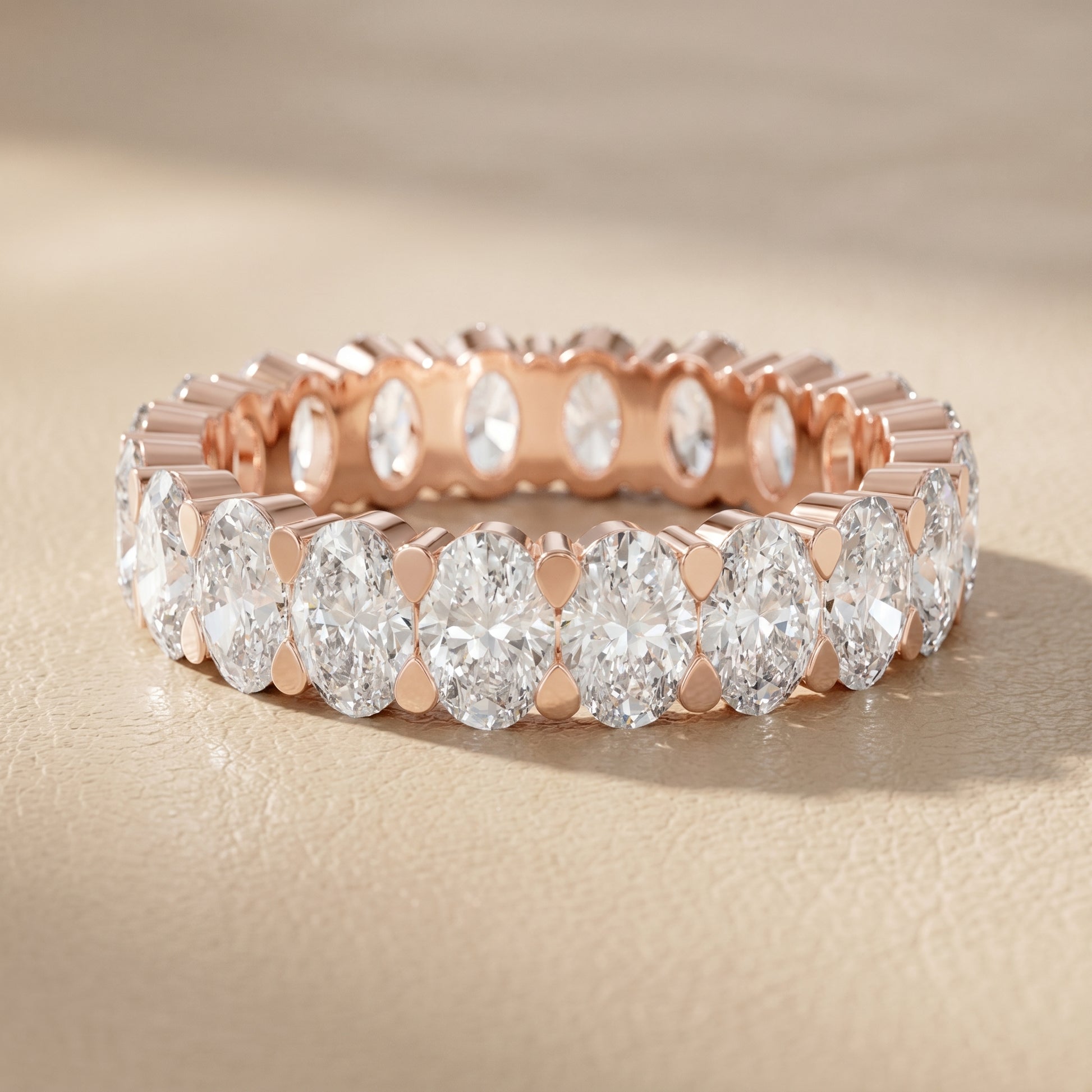 Oval Cut Lab Grown Diamond Ring in Rose Gold