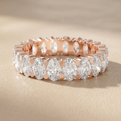 Oval Cut Lab Grown Diamond Ring in Rose Gold