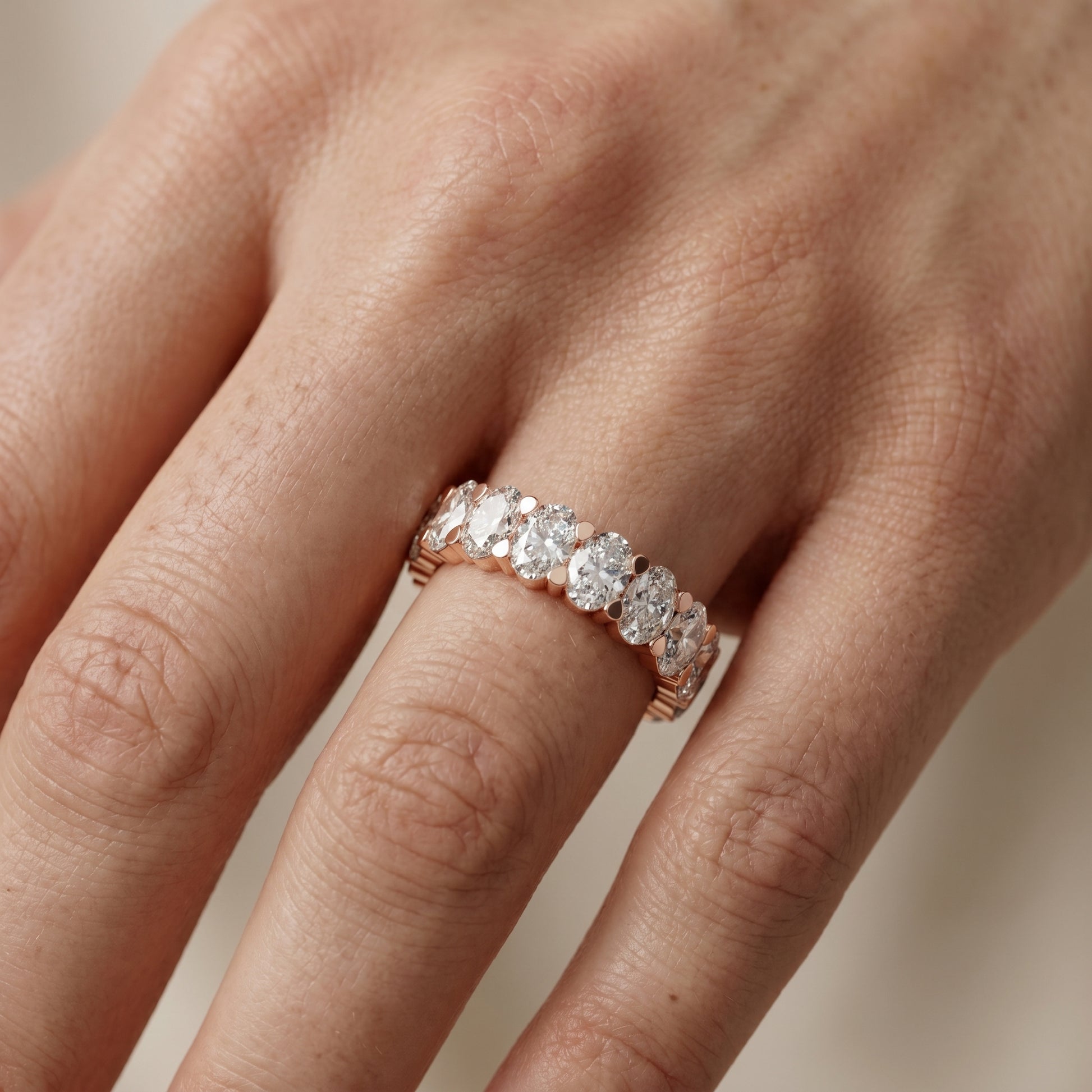 Oval Cut Lab Grown Diamond Ring in Rose Gold