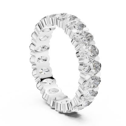 Oval Cut Lab Grown Diamond Ring in Silver