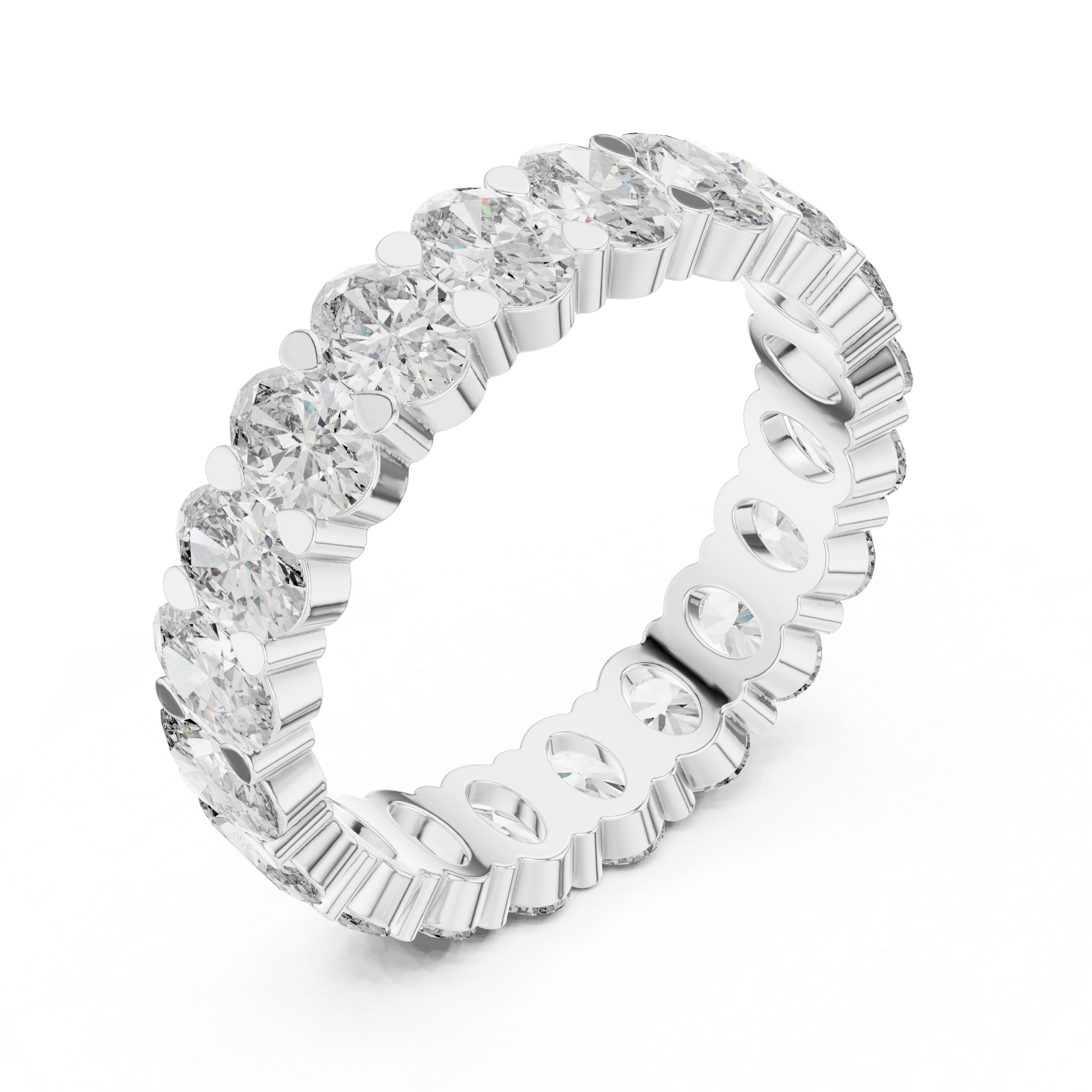 Oval Cut Lab Grown Diamond Ring in Silver