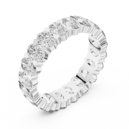 Oval Cut Lab Grown Diamond Ring in Platinum