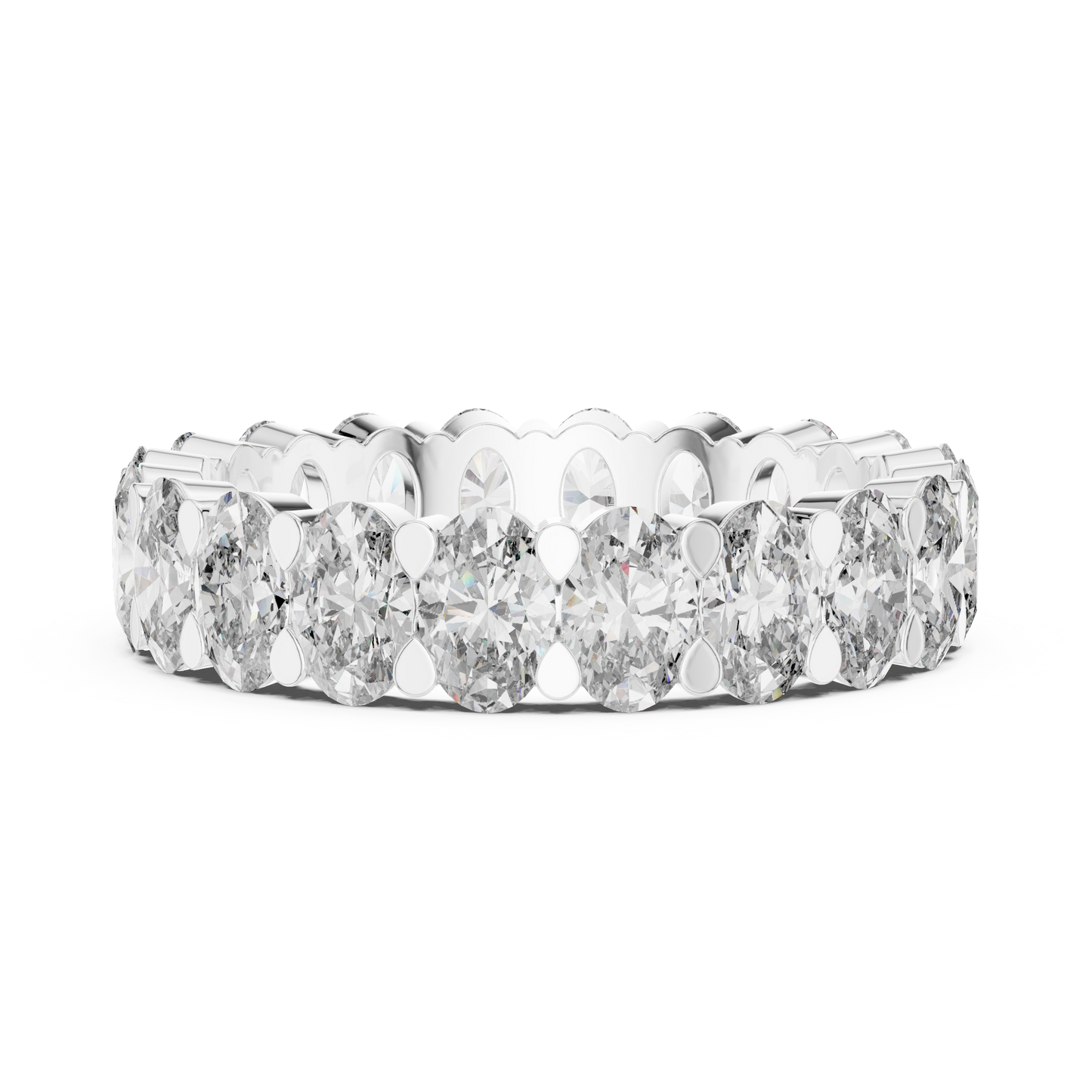 Oval Cut Lab Grown Diamond Ring in Silver