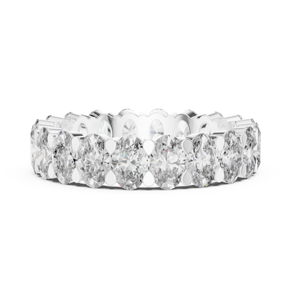 Oval Cut Lab Grown Diamond Ring in Silver