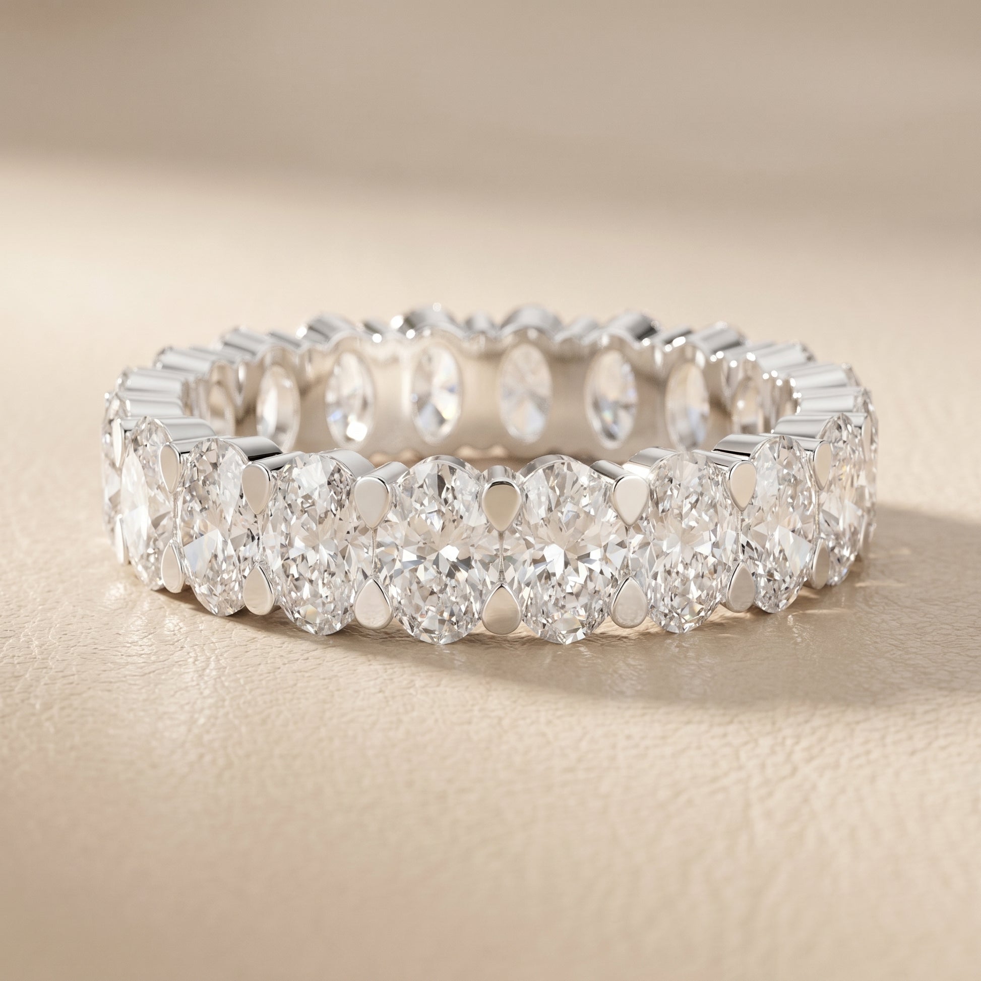 Oval Cut Lab Grown Diamond Ring in Platinum