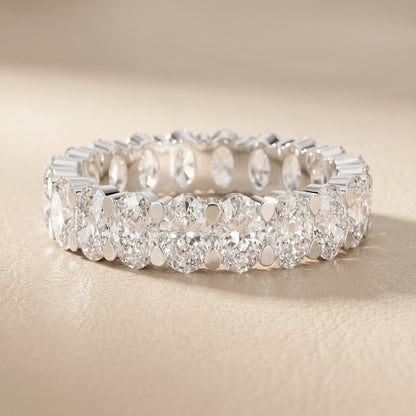 Oval Cut Lab Grown Diamond Ring in Platinum