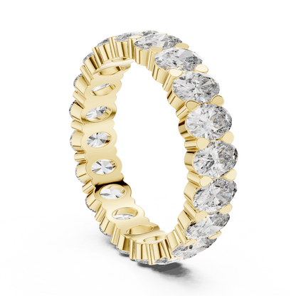 Oval Cut Lab Grown Diamond Ring in Yellow Gold