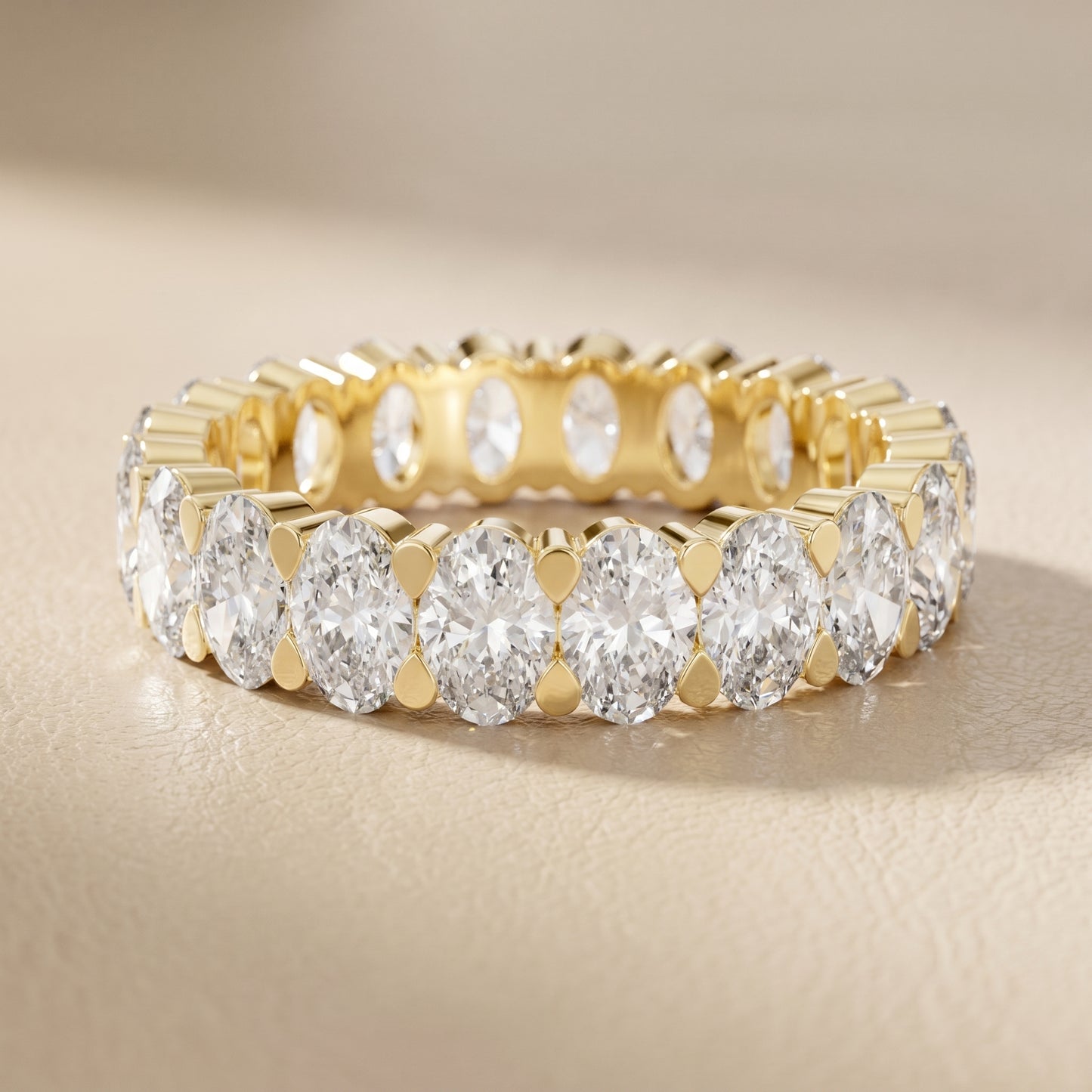 Oval Cut Lab Grown Diamond Ring in Yellow Gold