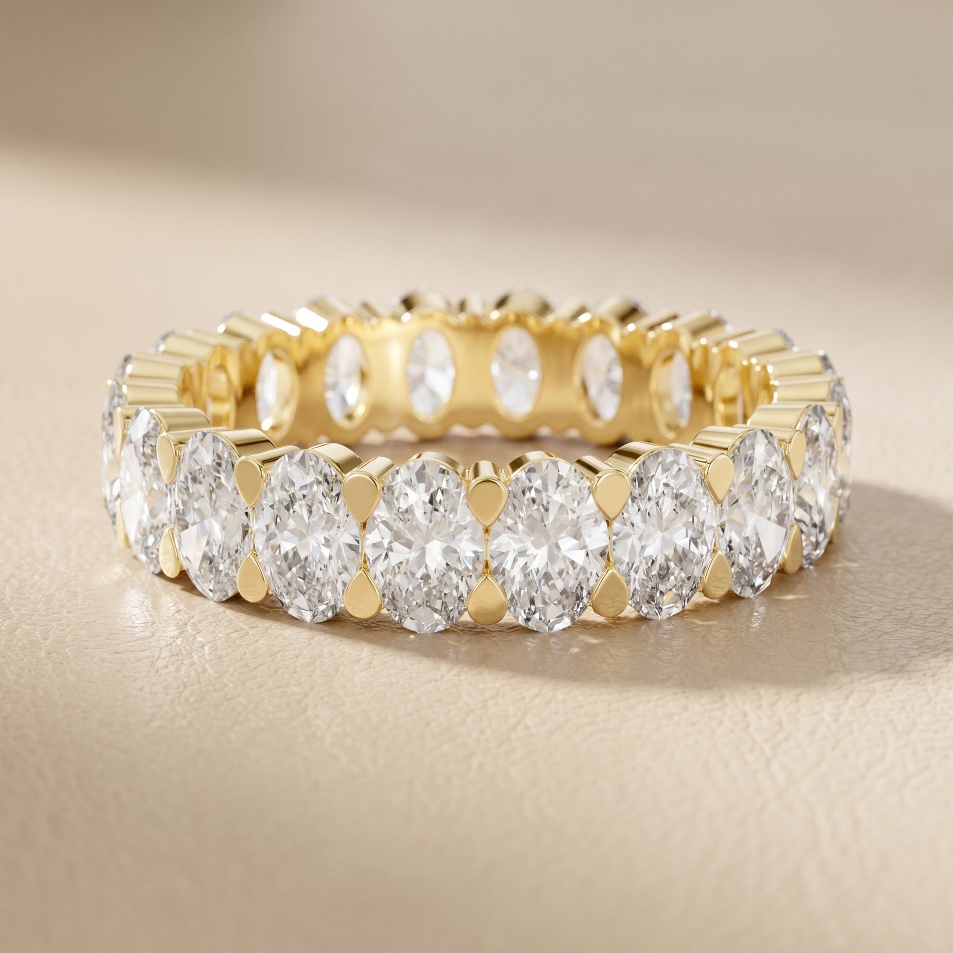 Oval Cut Lab Grown Diamond Ring in Yellow Gold