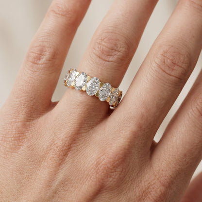 Oval Cut Lab Grown Diamond Ring in Yellow Gold