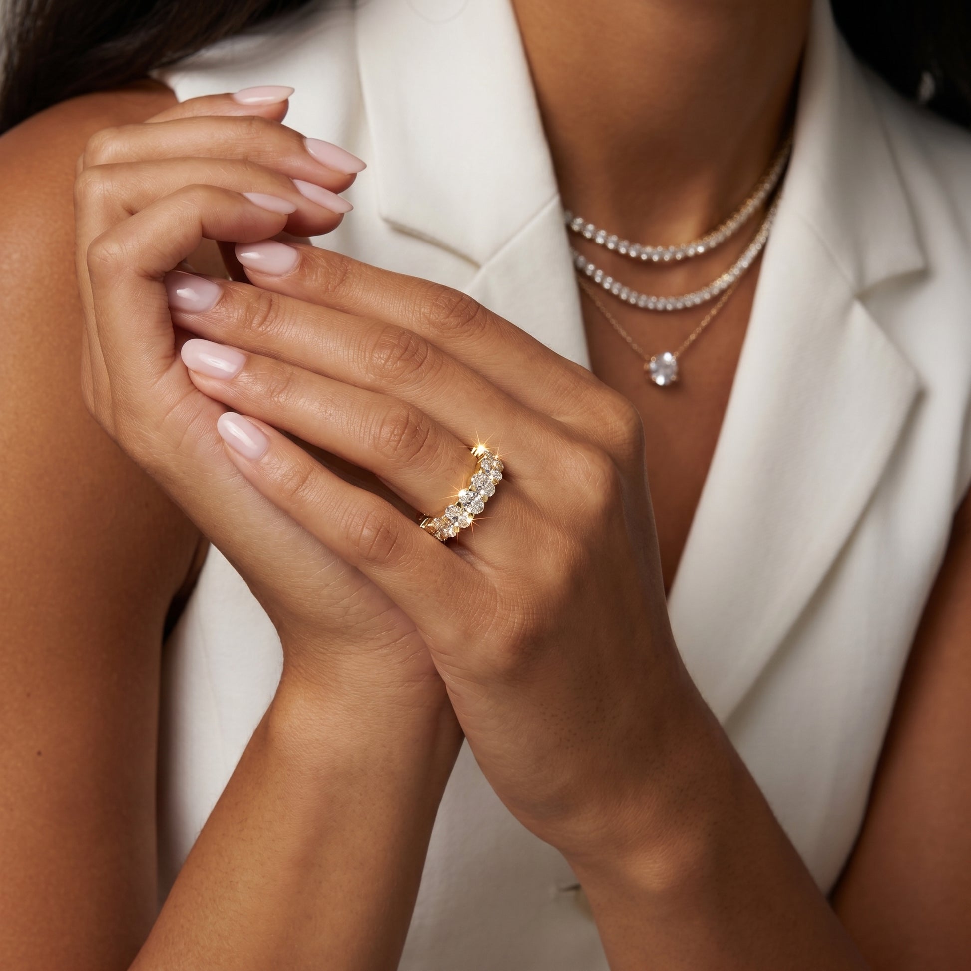Oval Cut Lab Grown Diamond Ring in Yellow Gold