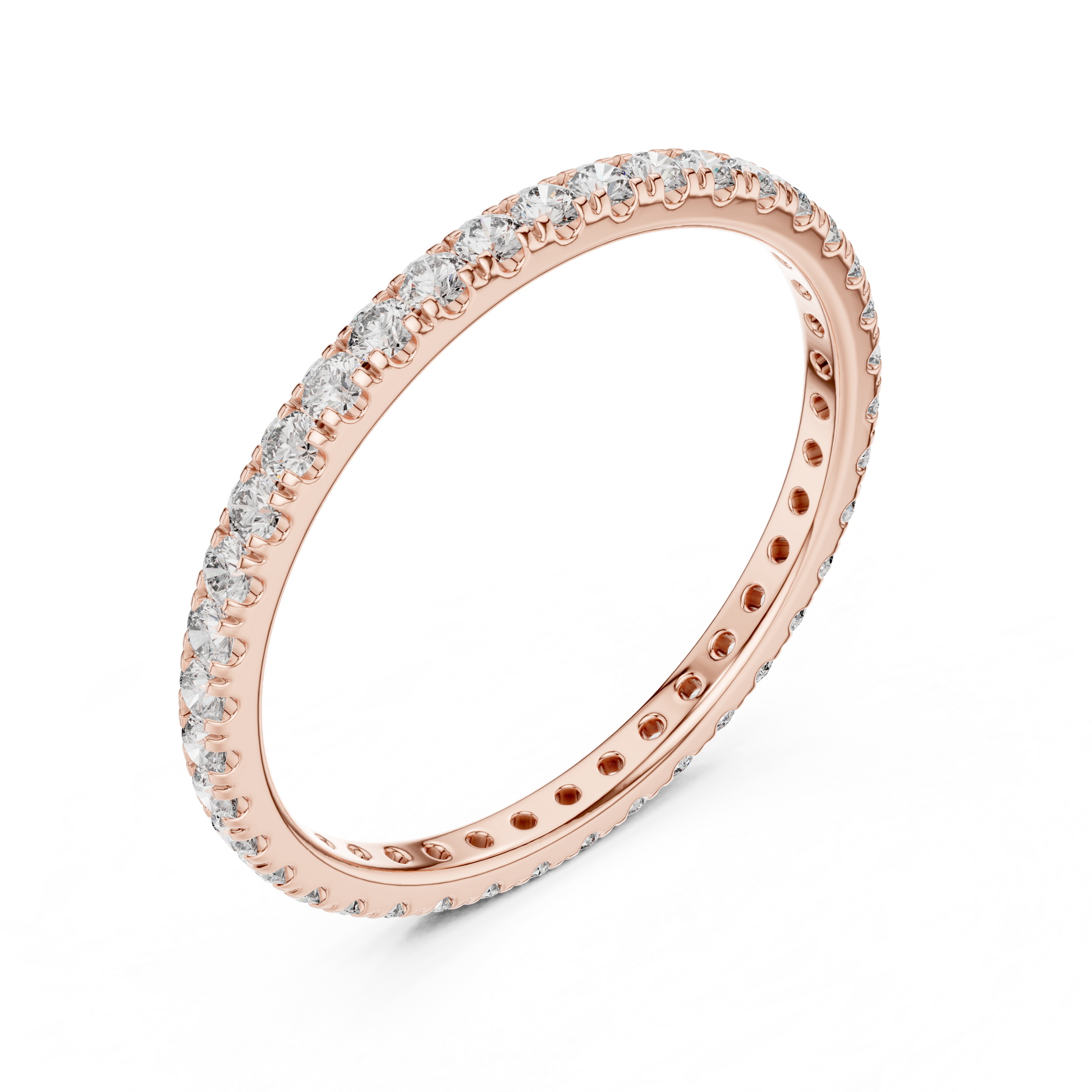 Round Cut Lab Grown Diamond Ring in Rose Gold