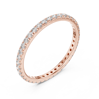 Round Cut Lab Grown Diamond Ring in Rose Gold