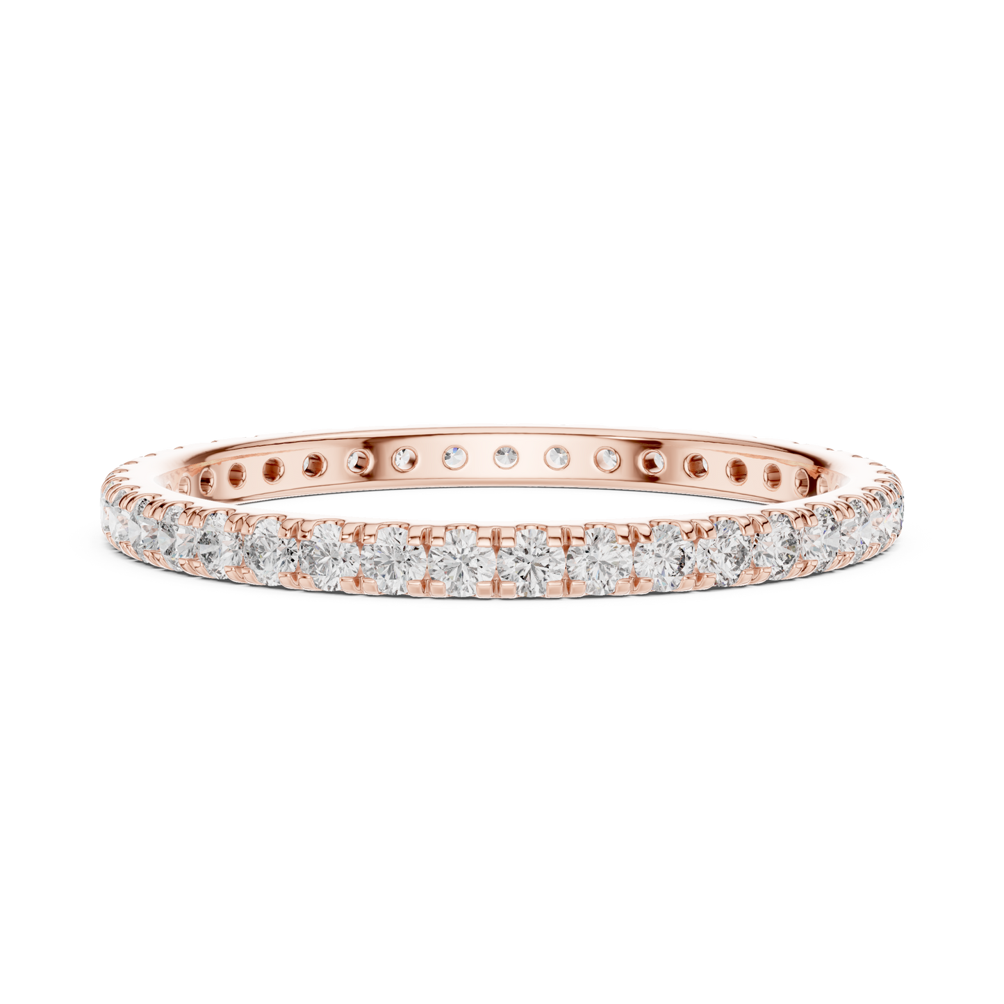 Round Cut Lab Grown Diamond Ring in Rose Gold