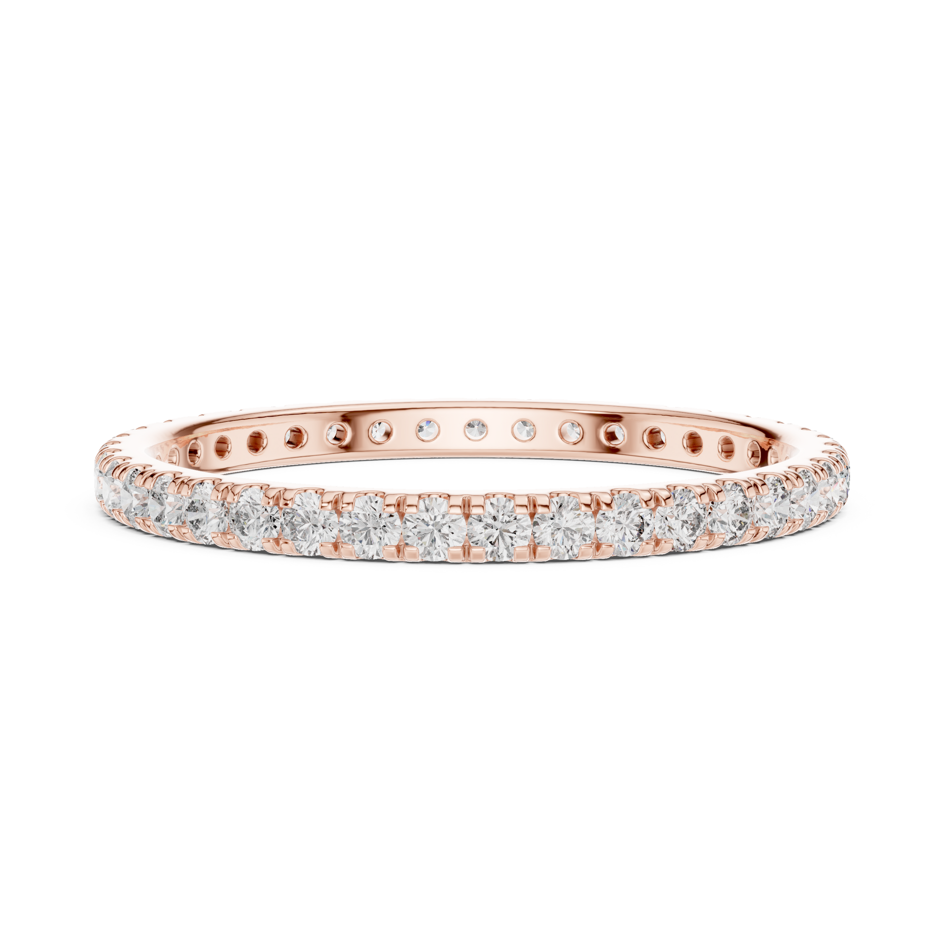 Round Cut Lab Grown Diamond Ring in Rose Gold