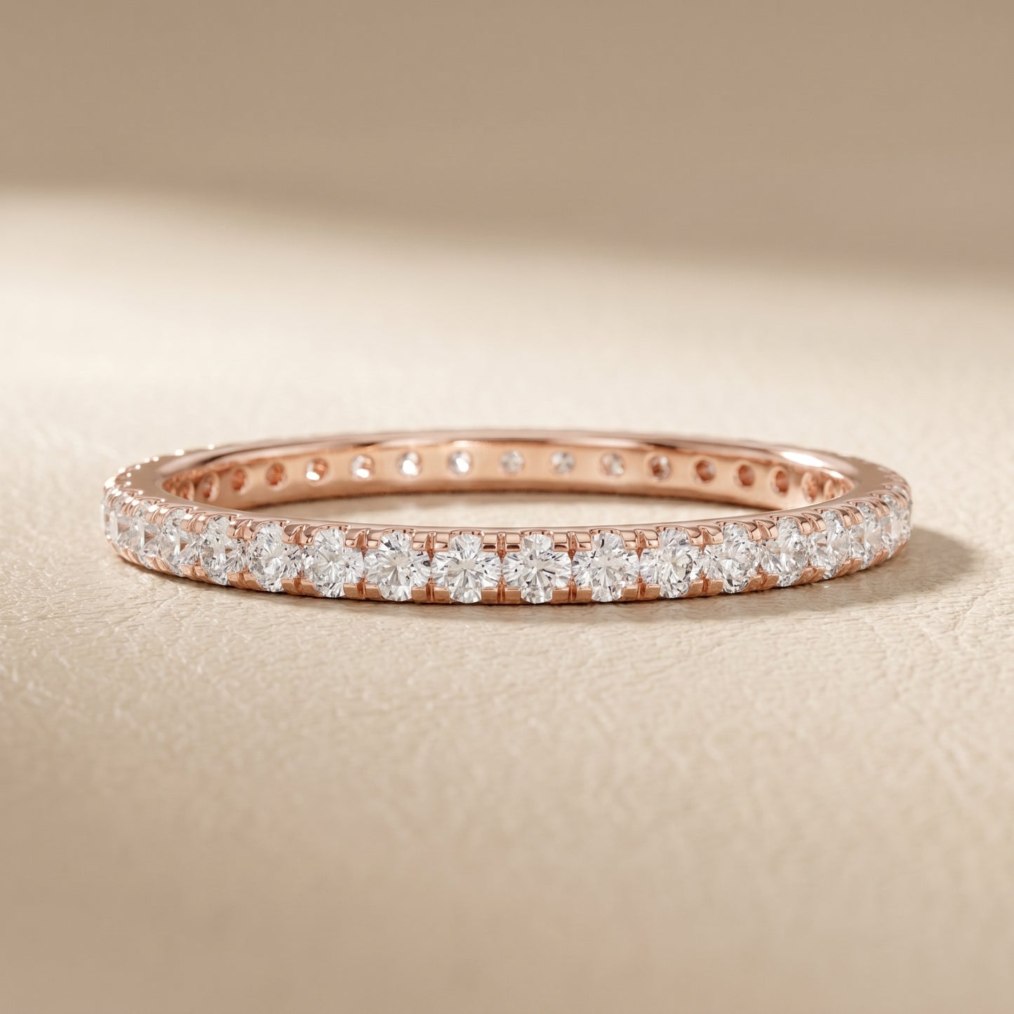 Round Cut Lab Grown Diamond Ring in Rose Gold