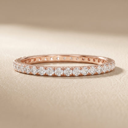 Round Cut Lab Grown Diamond Ring in Rose Gold