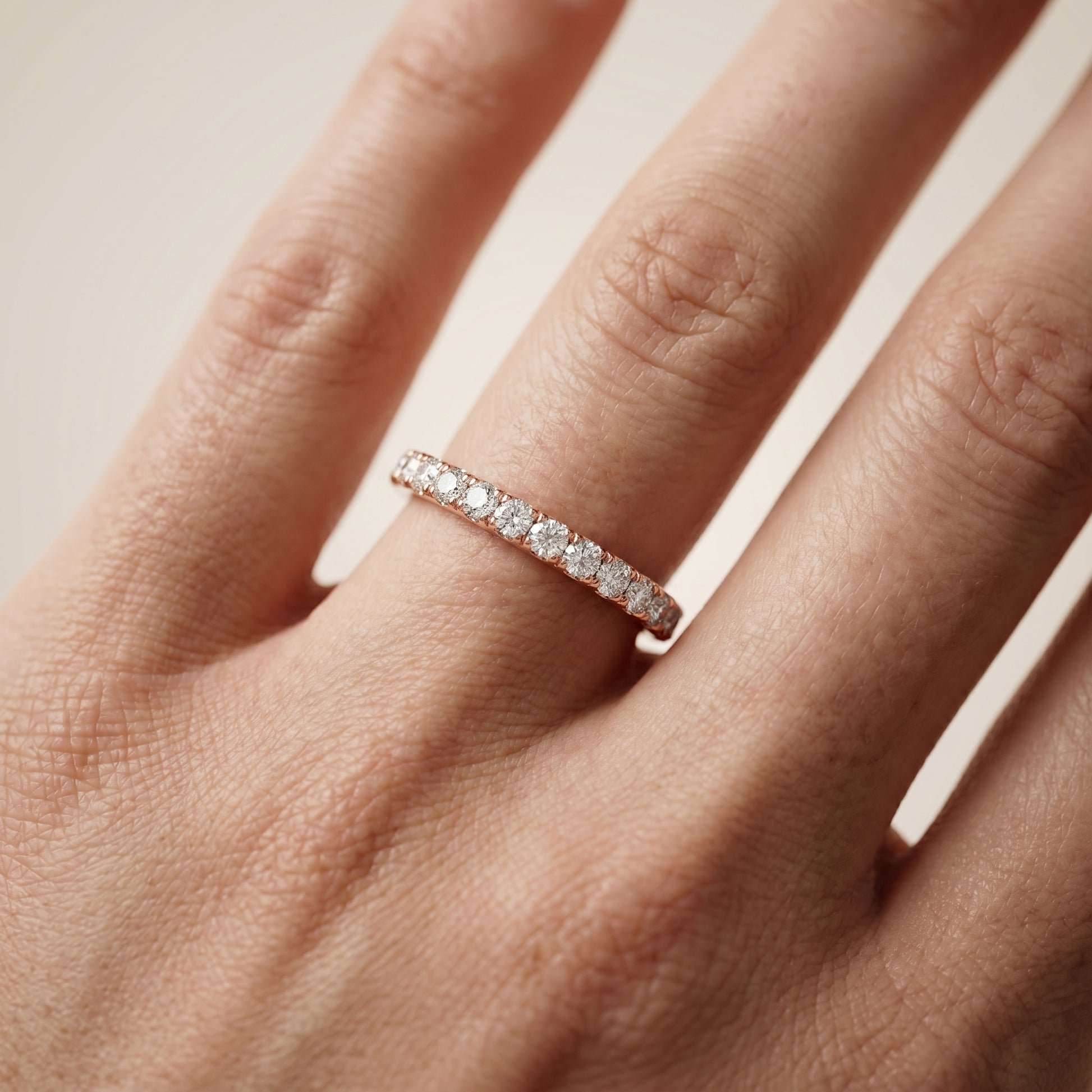 Round Cut Lab Grown Diamond Ring in Rose Gold