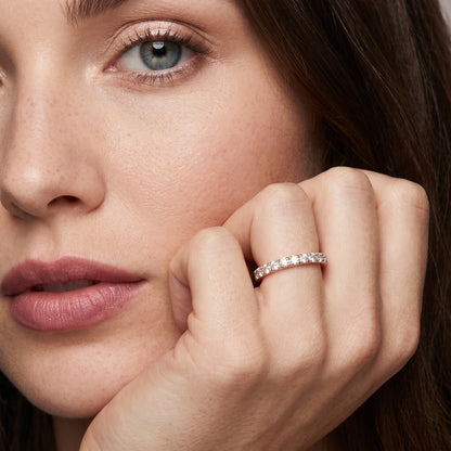 Round Cut Lab Grown Diamond Ring in Rose Gold
