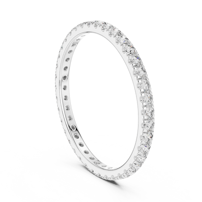 Round Cut Lab Grown Diamond Ring in Silver