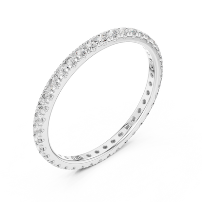 Round Cut Lab Grown Diamond Ring in White Gold
