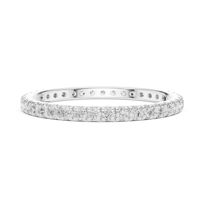 Round Cut Lab Grown Diamond Ring in White Gold