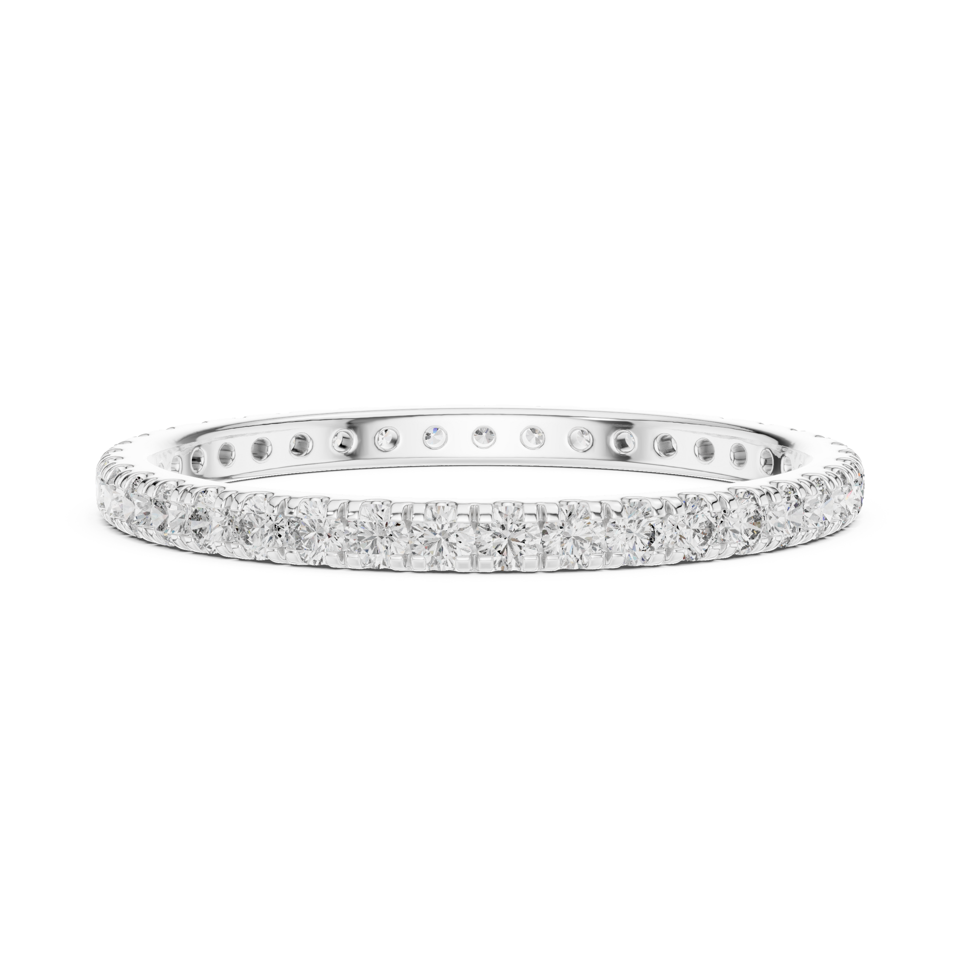 Round Cut Lab Grown Diamond Ring in Silver