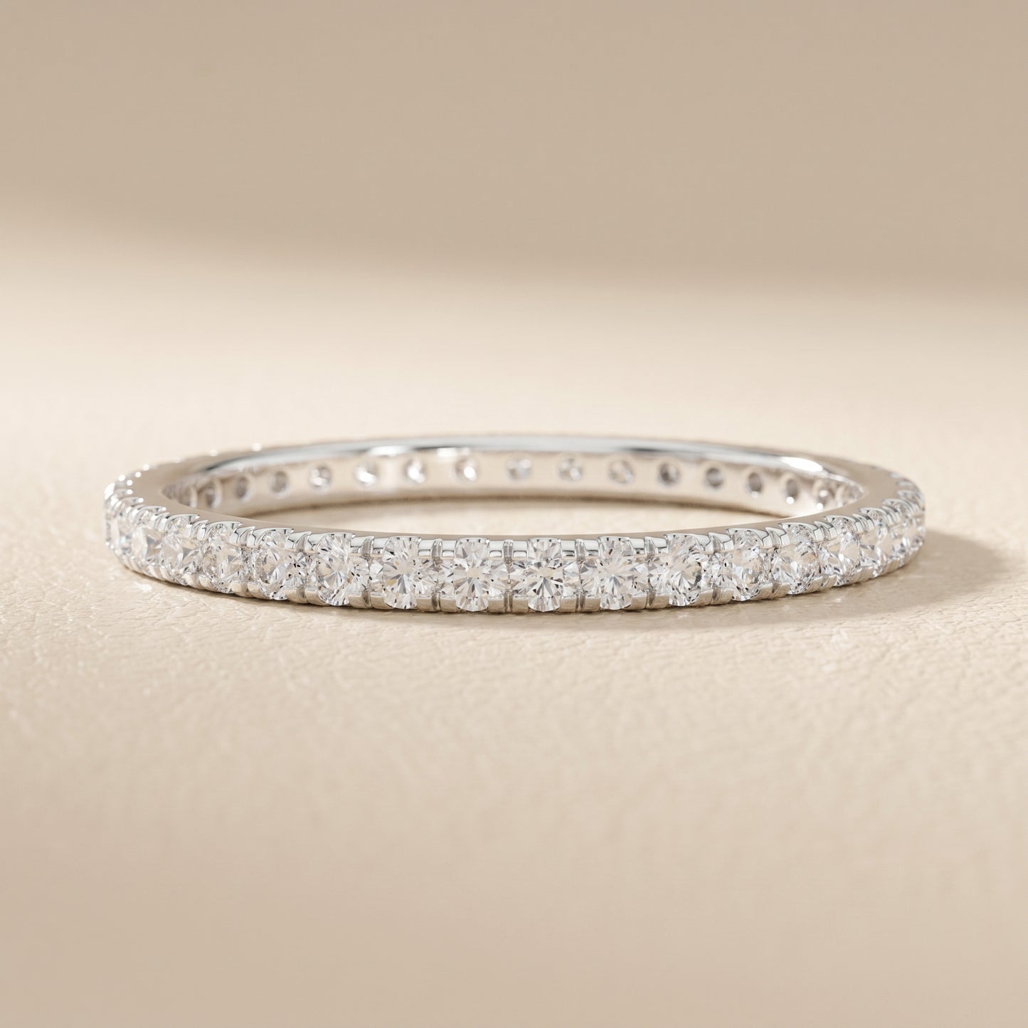 Round Cut Lab Grown Diamond Ring in White Gold