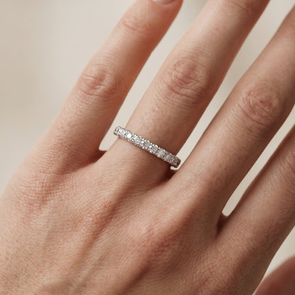 Round Cut Lab Grown Diamond Ring in Silver
