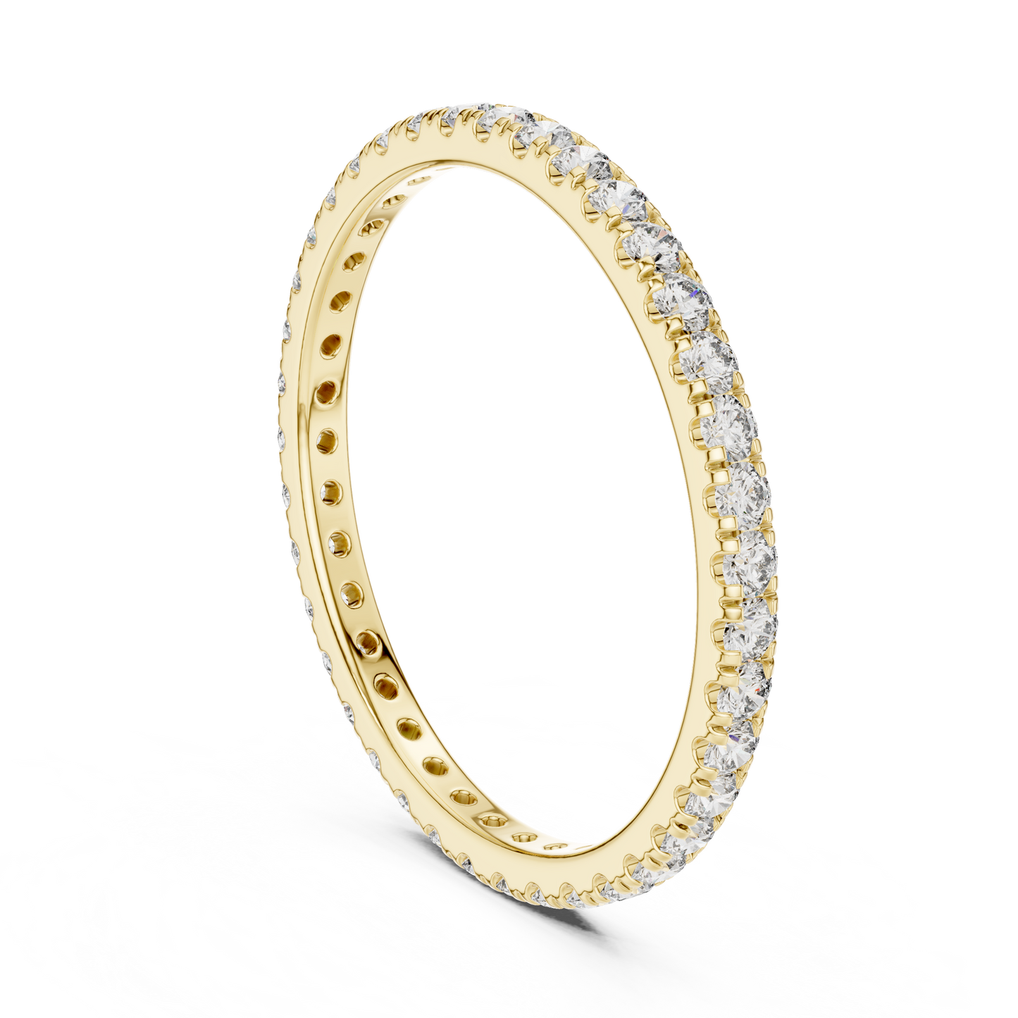 Round Cut Lab Grown Diamond Ring in Yellow Gold