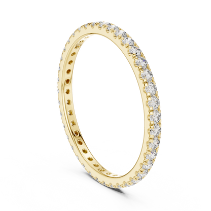 Round Cut Lab Grown Diamond Ring in Yellow Gold