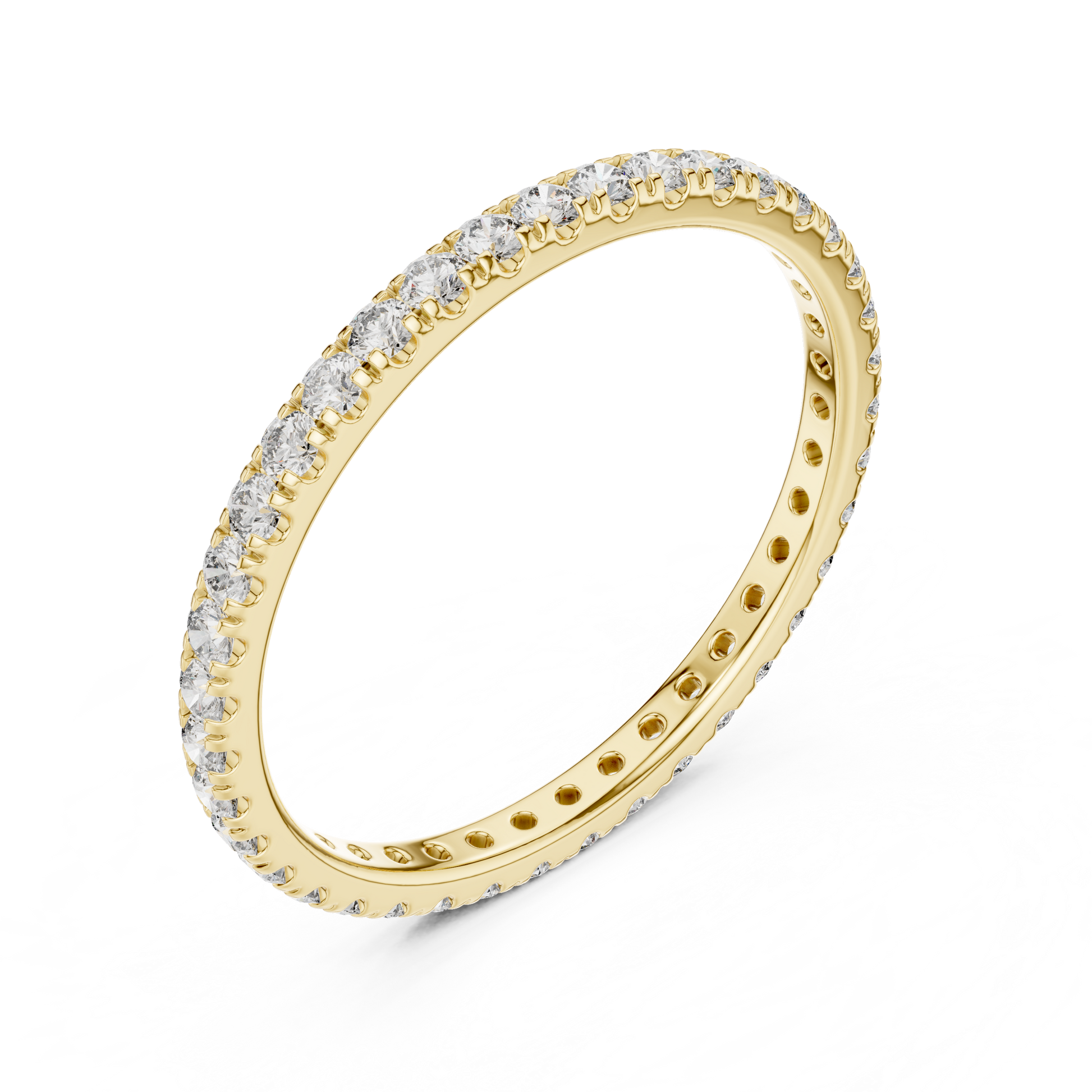 Round Cut Lab Grown Diamond Ring in Yellow Gold