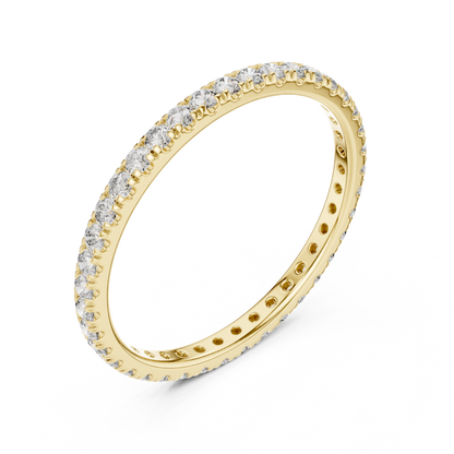Round Cut Lab Grown Diamond Ring in Yellow Gold