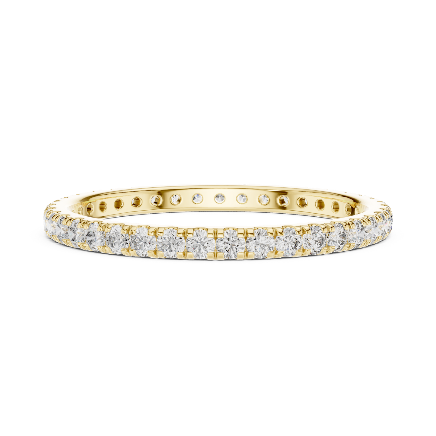 Round Cut Lab Grown Diamond Ring in Yellow Gold