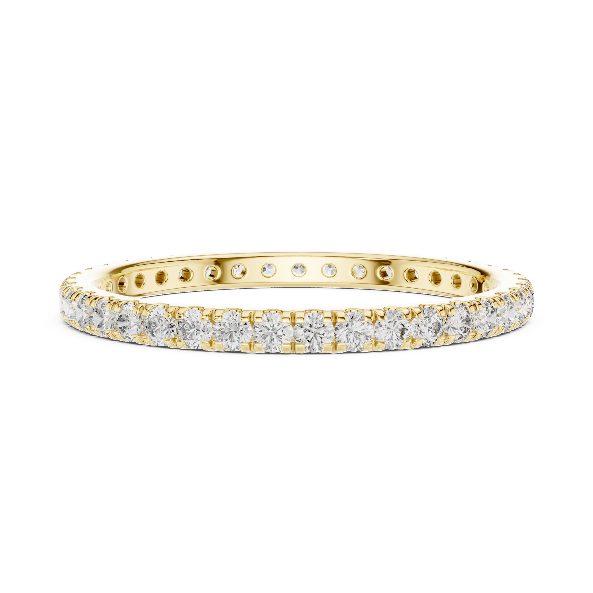 Round Cut Lab Grown Diamond Ring in Yellow Gold