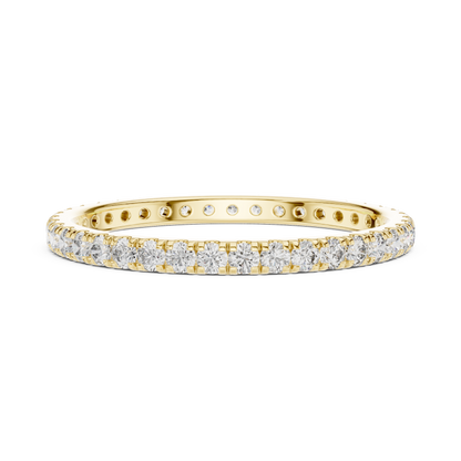 Round Cut Lab Grown Diamond Ring in Yellow Gold