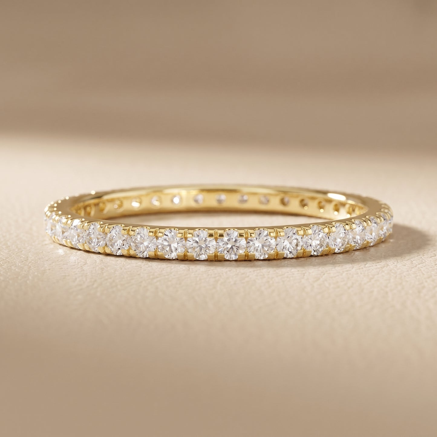 Round Cut Lab Grown Diamond Ring in Yellow Gold