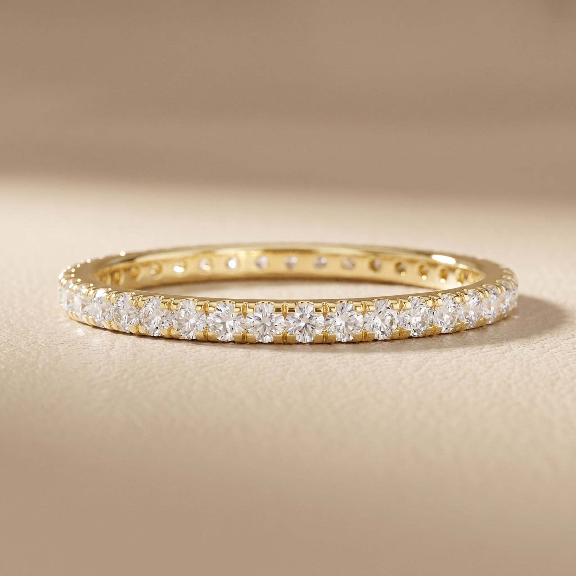 Round Cut Lab Grown Diamond Ring in Yellow Gold