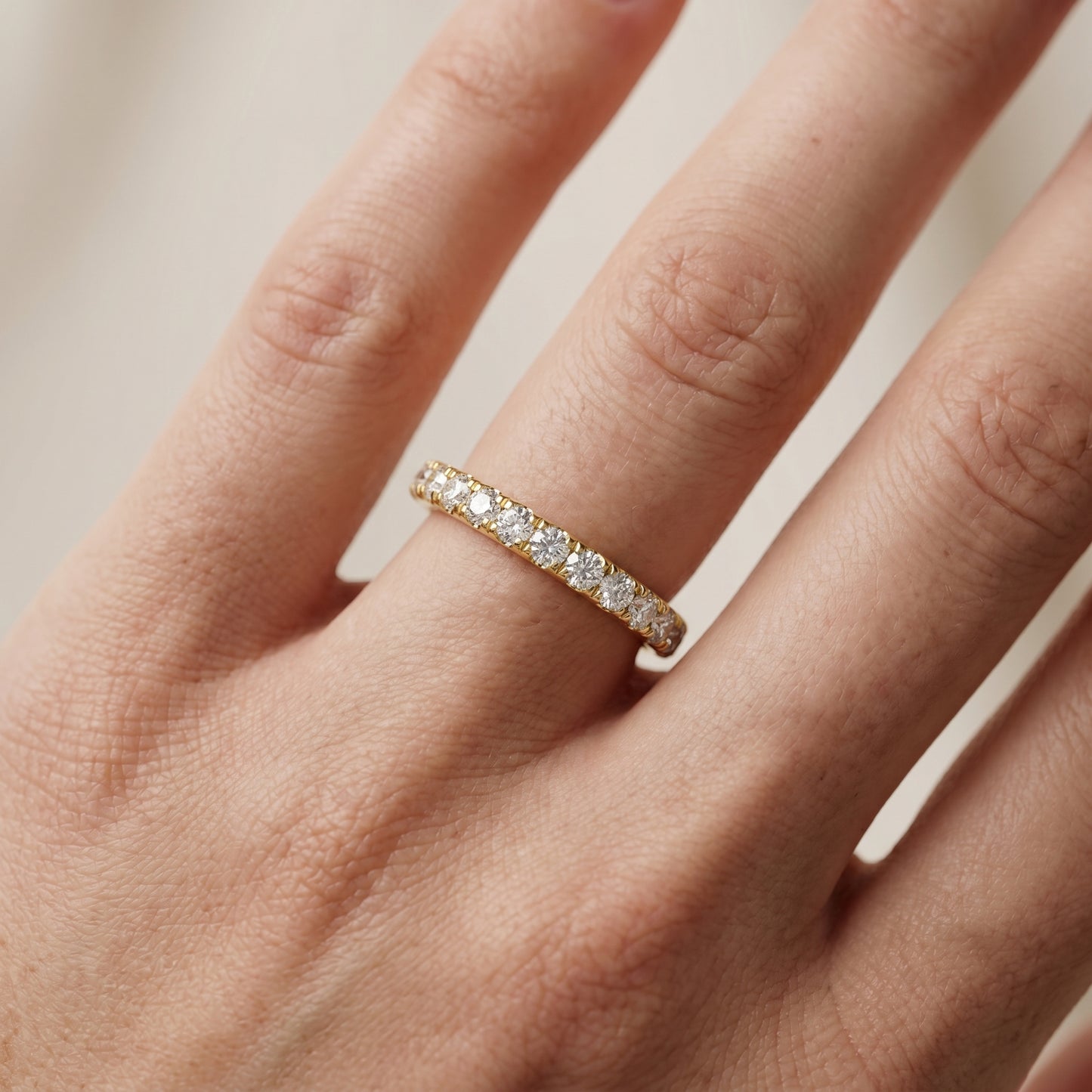 Round Cut Lab Grown Diamond Ring in Yellow Gold