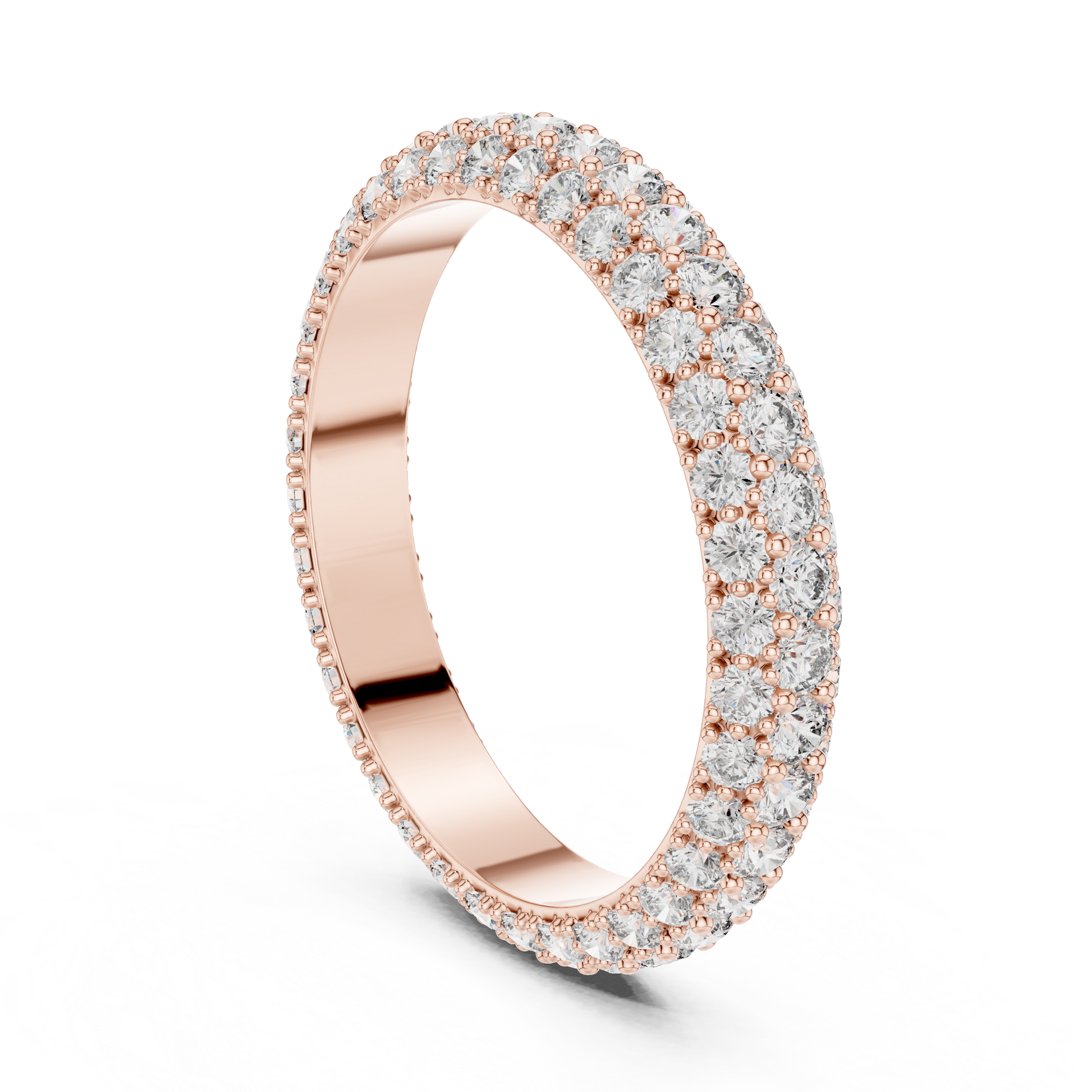 Round Cut Lab Grown Diamond Ring in Rose Gold