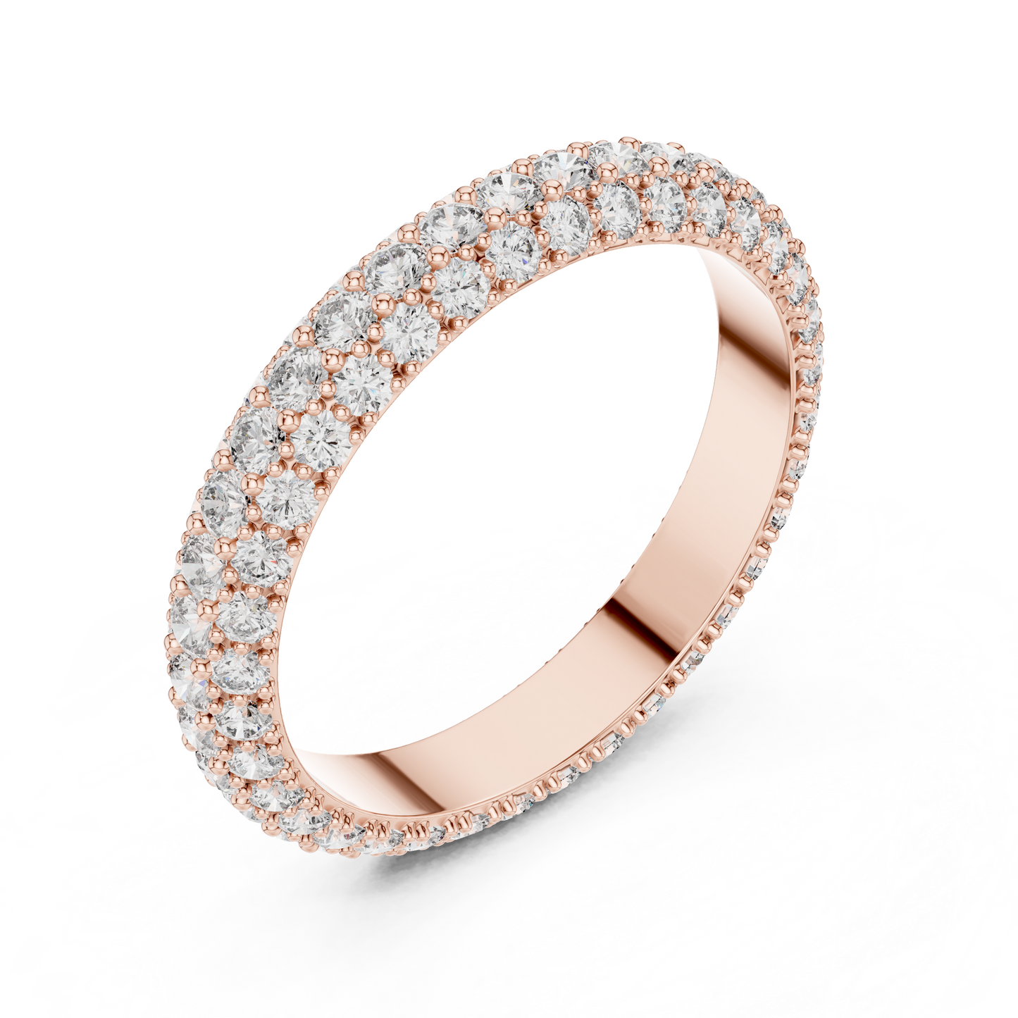 Round Cut Lab Grown Diamond Ring in Rose Gold