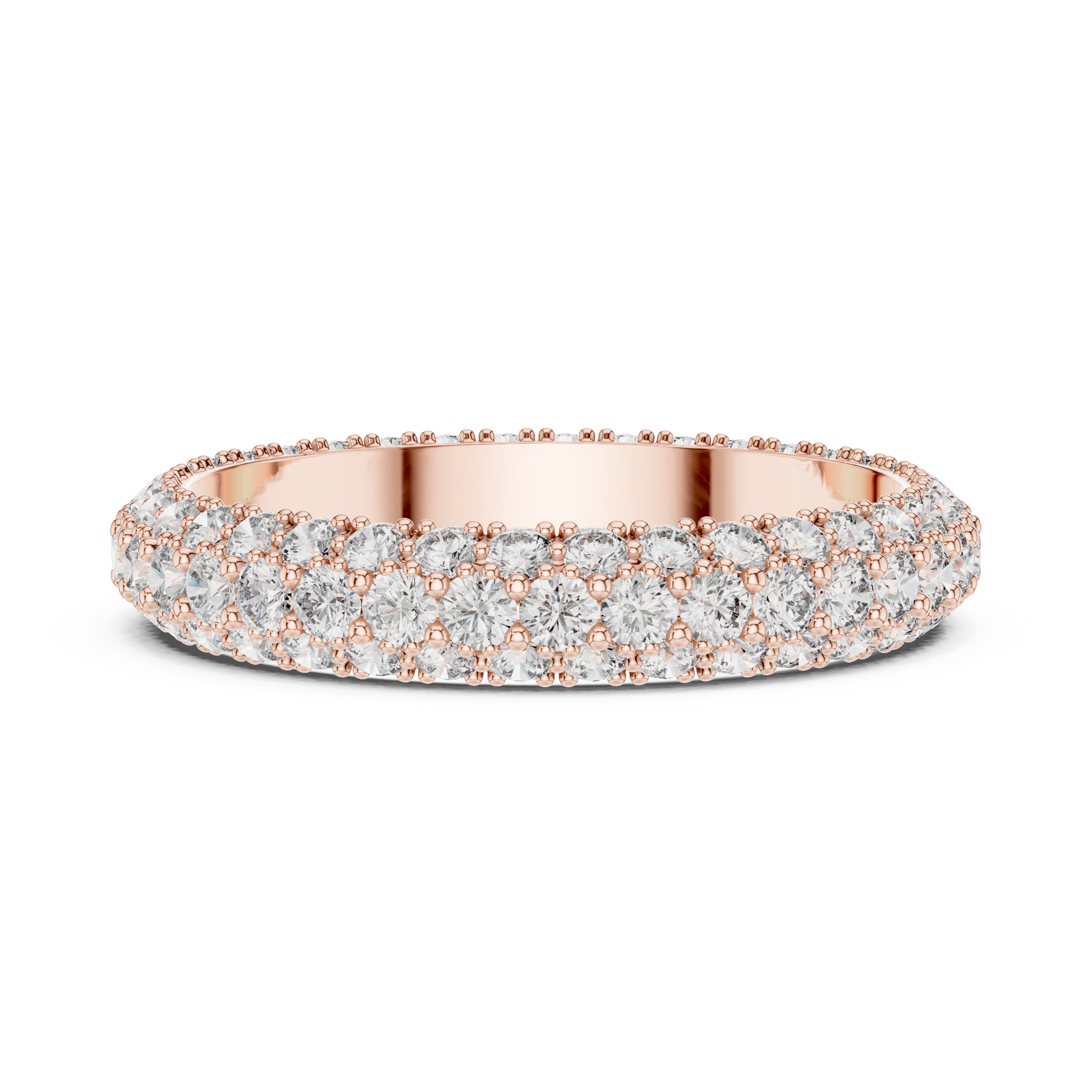 Round Cut Lab Grown Diamond Ring in Rose Gold